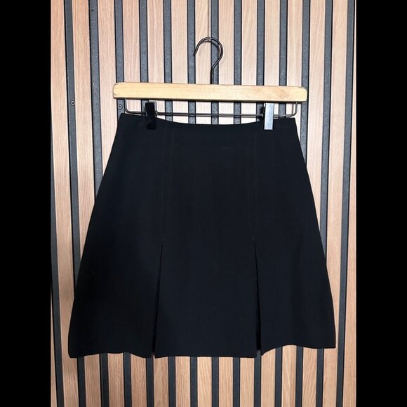 Dana Buchman Skirt 6 Petite Womens Black A Line Pleated Mini Fabric Stretch - Picture 1 of 5